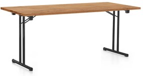 Összecsukható asztal 180 x 80 cm, fekete lábak, craft tölgy
