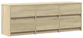 sonoma tölgy színű szerelt fa LED-es TV-szekrény 140x34x50 cm