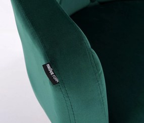 HR831 Sötétzöld Modern Velúr Szék Krómozott lábbal