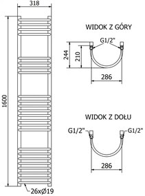 Mexen, Mexen Eros elektromos melegítő 1600 x 318 mm, 900 W, czarny - W112-1600-318-2600-70
