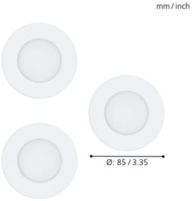 Eglo 32881 - 3 darabos RGB LED szett, dimmelhető beépíthető mennyezeti lámpatest FUEVA-C, 1xLED/3W/230V
