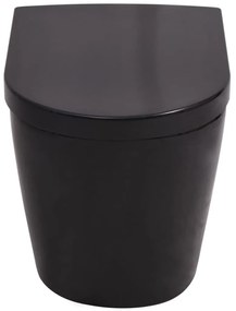 Fekete falra szerelhető kerámia WC