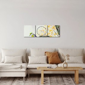 Kép - Akvarell madár a fán (órával) (90x30 cm)