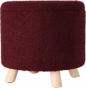 Kerek Ülőgarnitúra Kárpitozott Puff Tárolórekesszel Ø 40 x 37 Bordó