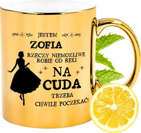 Prémium Arany Csillogó Bögre Zsófia Ajándék Nyomtatott Fotóval