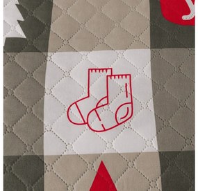 Ágytakaró CHRISTMAS SOCKS mintával, zöld Méret: 170 x 210 cm