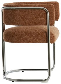 Világosbarna kárpitozott karfás étkezőfotel Adante – Light &amp; Living