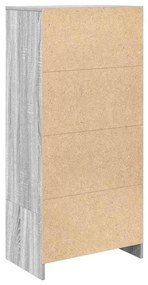 szürke sonoma szerelt fa szekrény fiókkal 55,5x34x119,5 cm