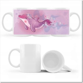 Fotó bögre Rózsaszín aranyos delfin