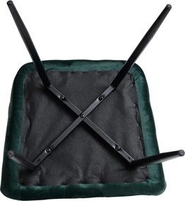 Sötétzöld MARLEN VELVET étkezőszék fekete lábakkal