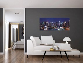 Kép - New York-i felhőkarcolók megvilágítva (120x50 cm)