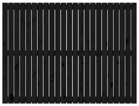 fekete tömör fenyőfa fali fejtámla 146,5x3x110 cm