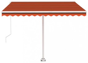 narancs-barna kézzel kihúzható póznás napellenző 300 x 250 cm