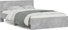 vidaXL betonszürke ágykeret fejtámlával 135 x 190 cm