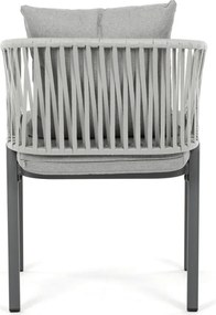 Kerti szék, fém, polyrattan, szürke, AZC-S1430 GREY
