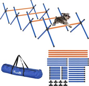 PawHut 4 részes agility készlet – állítható akadályok és hordtáska, hordozható edzőkészlet kistestű kutyáknak | Aosom
