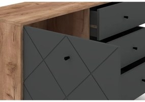 Komód SULA craft tölgy/fekete