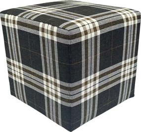 Négyzet alakú puff lobox sötétbarna fonott rács