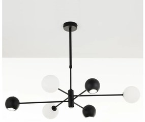 Jupiter 1997 - Csillár rúdon MOKA 3xGU10/10W/230V + 3xG9/10W/230V fekete/fehér