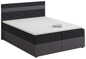Franciaágy Boxspring 140x200 cm Mimosa (ágyráccsal és matraccal) (sötétszürke + fekete). 1007802