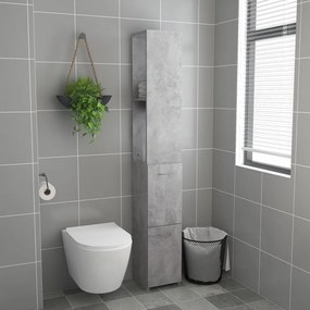 betonszürke szerelt fa fürdőszobaszekrény 25x26,5x170 cm
