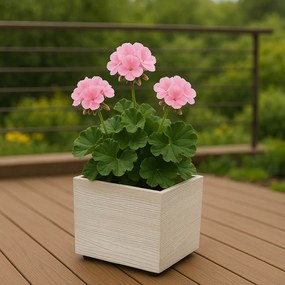 MADERA SQUARE ECO WOOD virágtartó 38,5 cm , fehér ECO, L