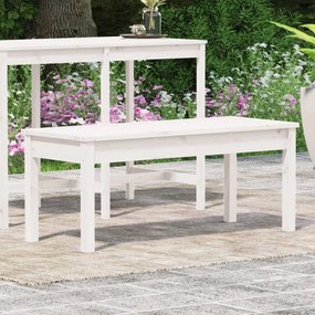 fehér tömör fenyőfa kerti pad 109x44x45 cm