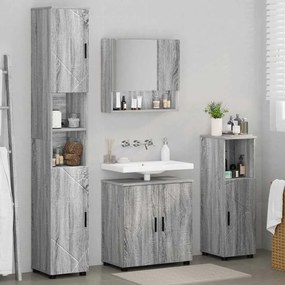 Fürdőszoba bútor szett 4 pcs Szürke sonoma 61 x 35 x 64 cm
