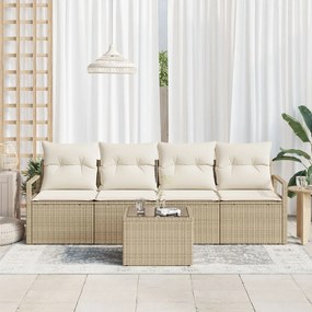 Kerti Kanapé Szett 5 pcs Beige és krém 55 x 55 x 37 cm