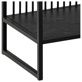 Fekete könyvespolc kő dekorral 120x83 cm Strington – Actona