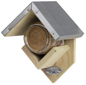 Mogyoróvaj tartó madáretető ház cink tetővel
