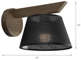 Brilagi - LED fali lámpa ANTHONY 1xE14/40W/230V diófa/fekete