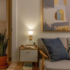 Brilagi - Fali lámpa NUBILA WOOD 1xE27/25W/230V tölgy/szürke