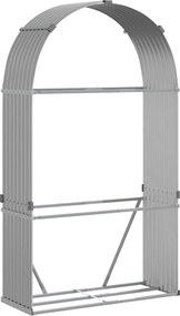 vidaXL világosszürke horganyzott acél rönktartó 120 x 45 x 210 cm