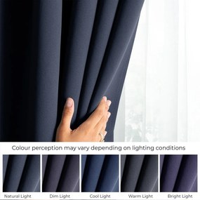 Sötétkék sötétítő termo függöny 140x245 cm Pleat – Restilo