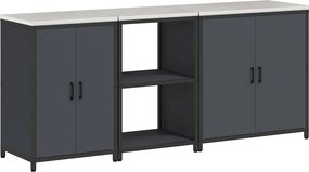 vidaXL Konyhai Tároló Készlet 3 pcs Antracit Hidegen hengerelt acél