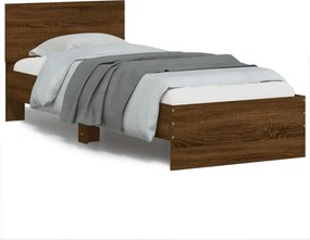vidaXL barna tölgy színű fejtámlás ágykeret matrac nélkül 75 x 190 cm