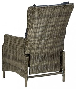 9 részes barna polyrattan kültéri étkezőgarnitúra párnákkal