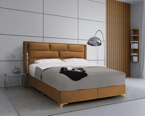 Boxspring ágy 160x200, világosbarna, GOLDBIA