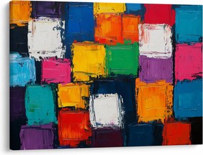Kép - Színes négyzetek festménye (70x50 cm)