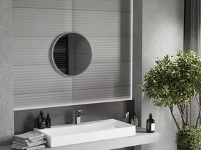 Mexen Loft kerek fürdőszobai tükör 50 cm, inox keret - 9850-050-050-000-10