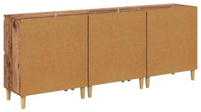 Oldalszekrények 3 pcs Öreg fa 60 x 35 x 70 cm Faanyag