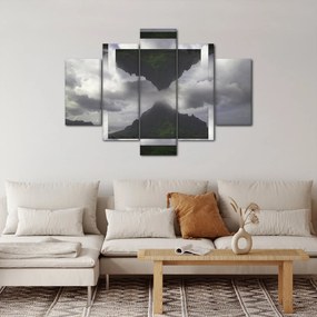 Kép - Hegyek Izlandon, geometrikus kollázs (150x105 cm)