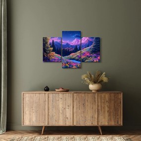 Kép - Lila táj teljes holdfénynél (90x60 cm)