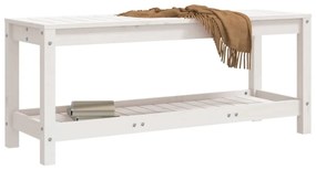 fehér tömör fenyőfa kerti pad 108x35x45 cm