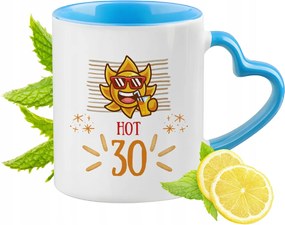 Születésnap 30 30-es 30-as Kék Bögre Szív Alakú Füllel Ajándék