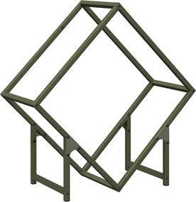 vidaXL olívazöld hidegen hengerelt acél tűzifatároló 60x25x60 cm