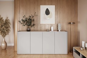 Elivo négyajtós komód 200 cm - kasmír / olajozott tölgy