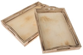 Madera fa tálca szett, 2 db, barna