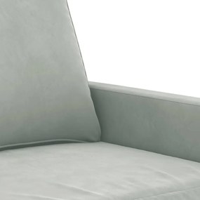 világosszürke bársony kanapéfotel 60 cm